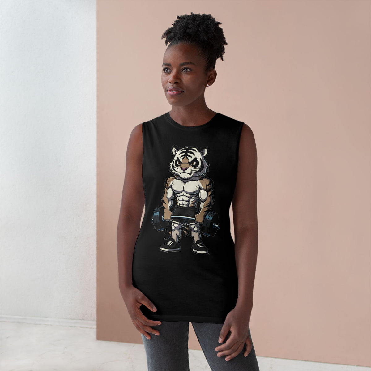 Strong Tiger Gym Tank Top – Fun Weightlifting Muscle Tank