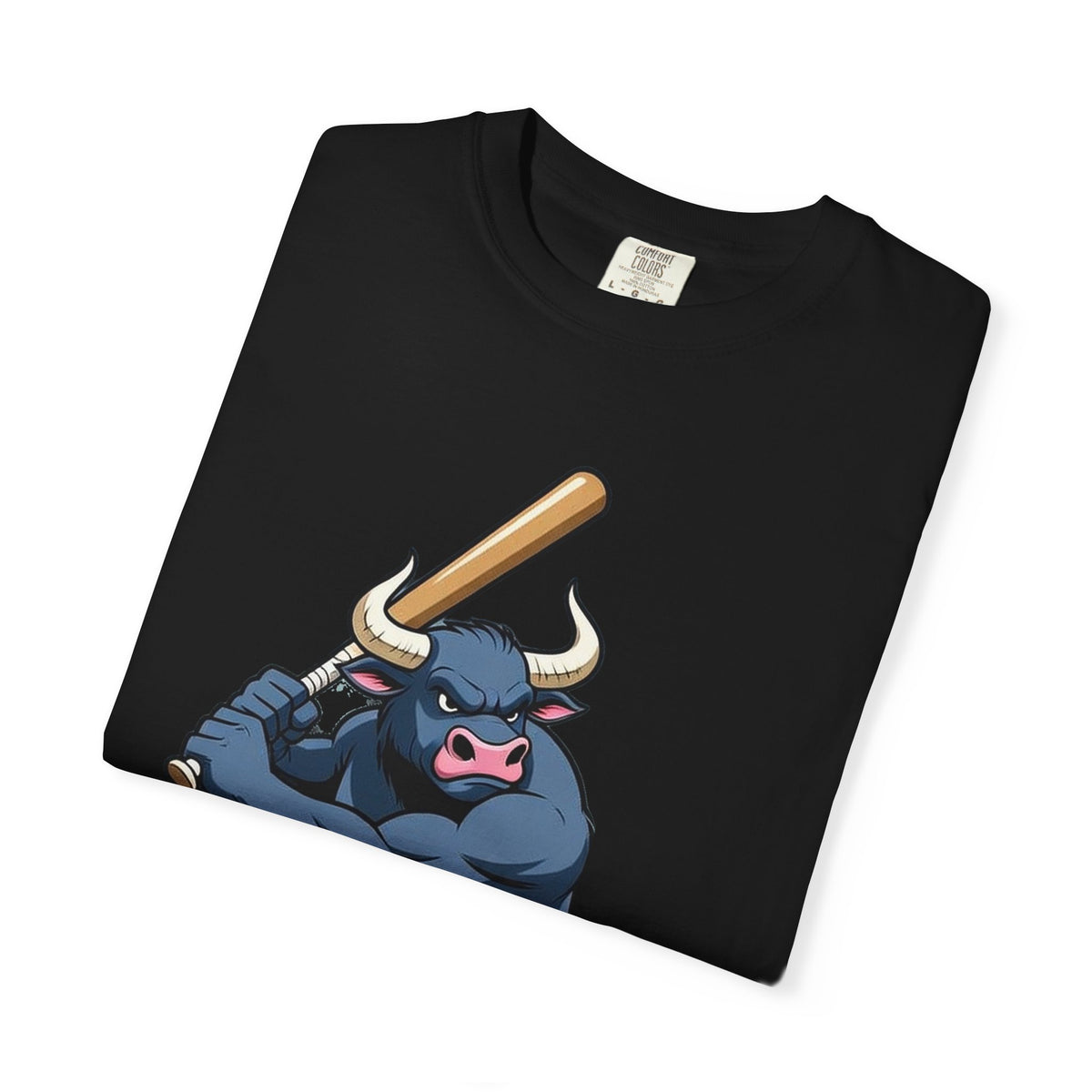 Strong Bull Baseball T-Shirt – Funny Muscle Bull Slugger Gym Comfort Colors Tee