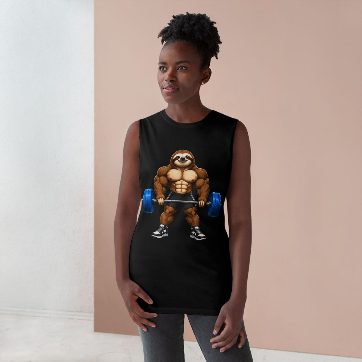 Strong Sloth Gym Tank Top – Funny Slow Gains Weightlifting Muscle Tank