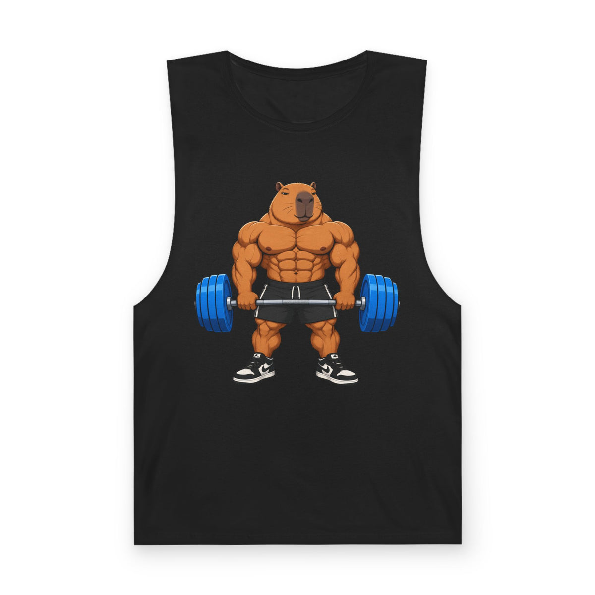 Strong Capybara Gym Tank Top – Funny Chill Capybara Weightlifting Muscle Tank