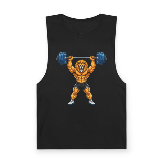 Strong Lion Overhead Press Tank Top – Fun Shoulder Day Gym Muscle Tank