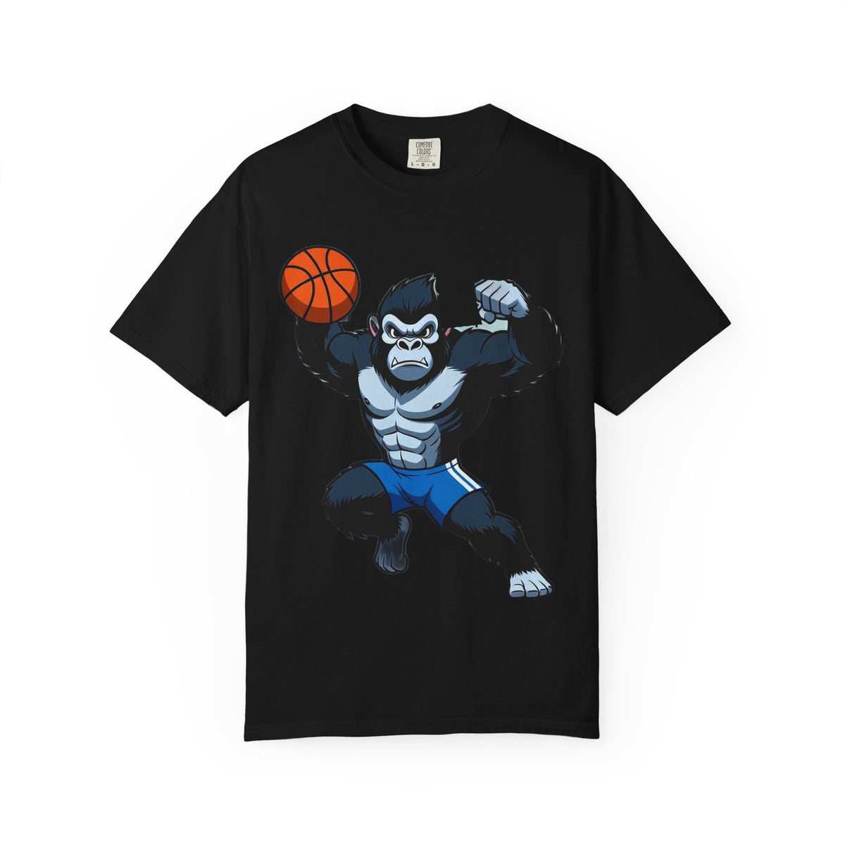 Strong Gorilla Basketball T-Shirt – Funny Muscle Gorilla Hoops Gym Comfort Colors Tee