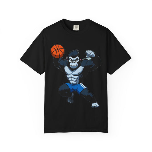 Strong Gorilla Basketball T-Shirt – Funny Muscle Gorilla Hoops Gym Comfort Colors Tee