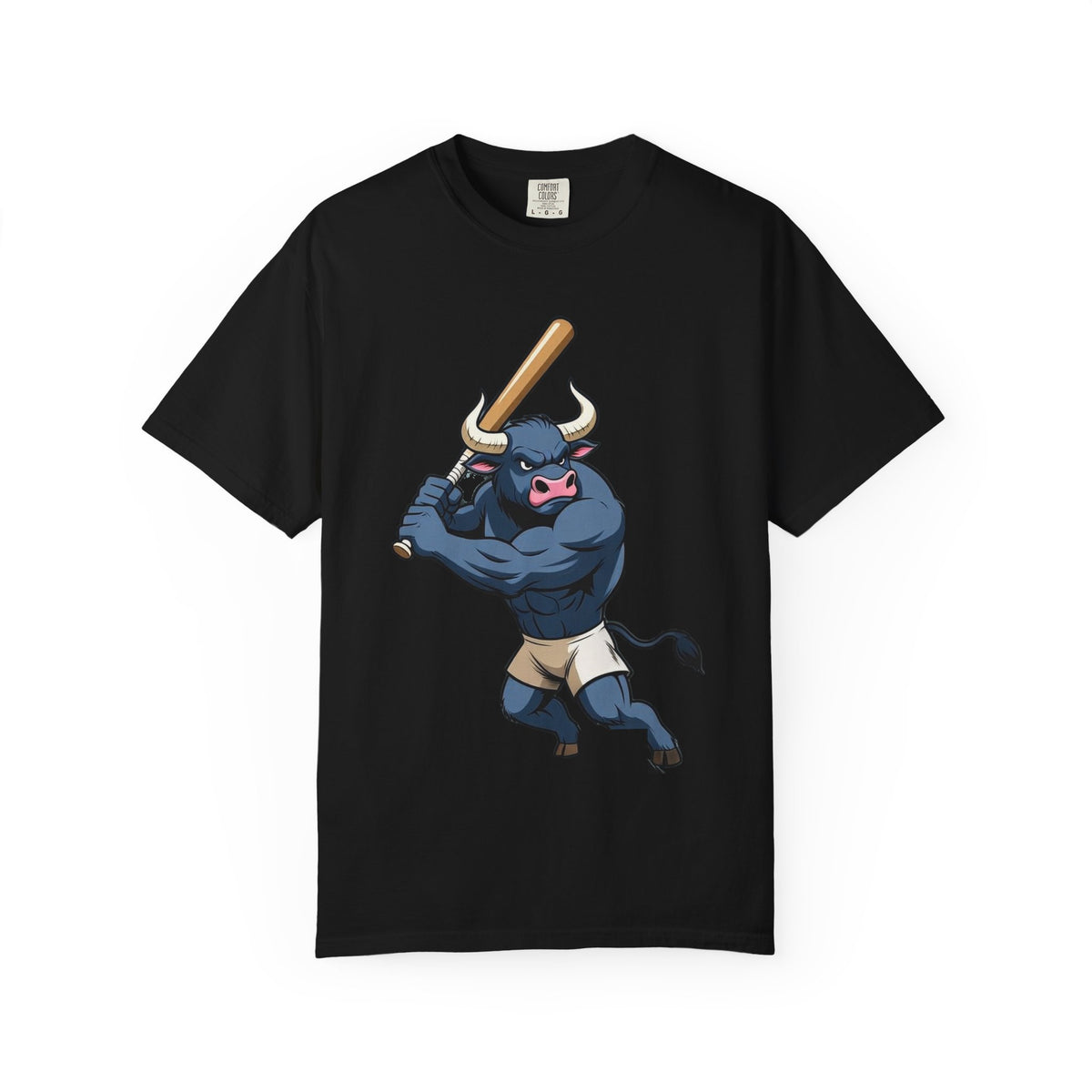 Strong Bull Baseball T-Shirt – Funny Muscle Bull Slugger Gym Comfort Colors Tee