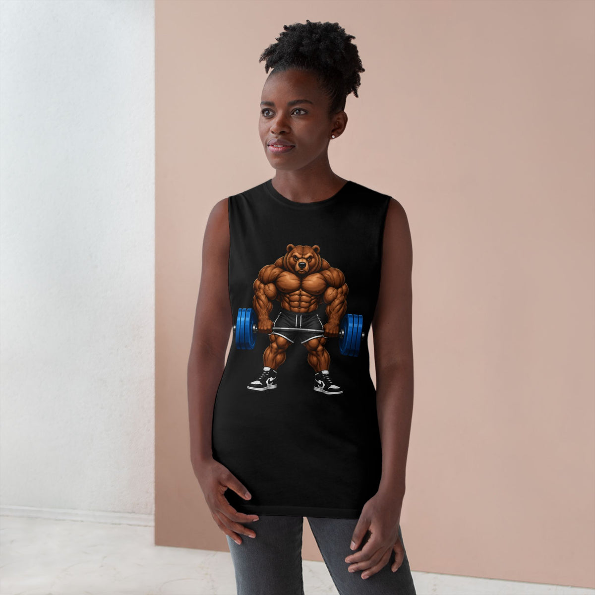 Strong Bear Gym Tank Top – Funny Grizzly Weightlifting Muscle Tank