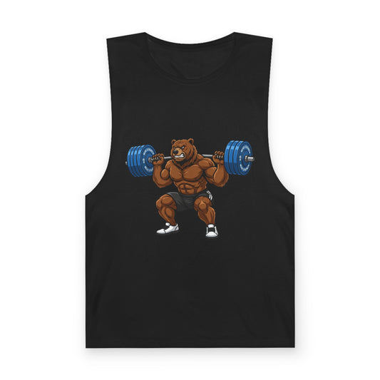Strong Bear Squat Tank Top – Funny Leg Day Weightlifting Muscle Tank