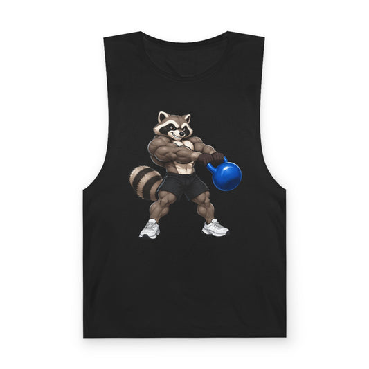 Strong Raccoon Kettlebell Swing Tank Top – Funny Trash Panda Gym Muscle Tank