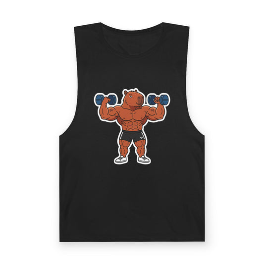 Strong Capybara Bicep Curls Tank Top – Funny Arm Day Gym Muscle Tank