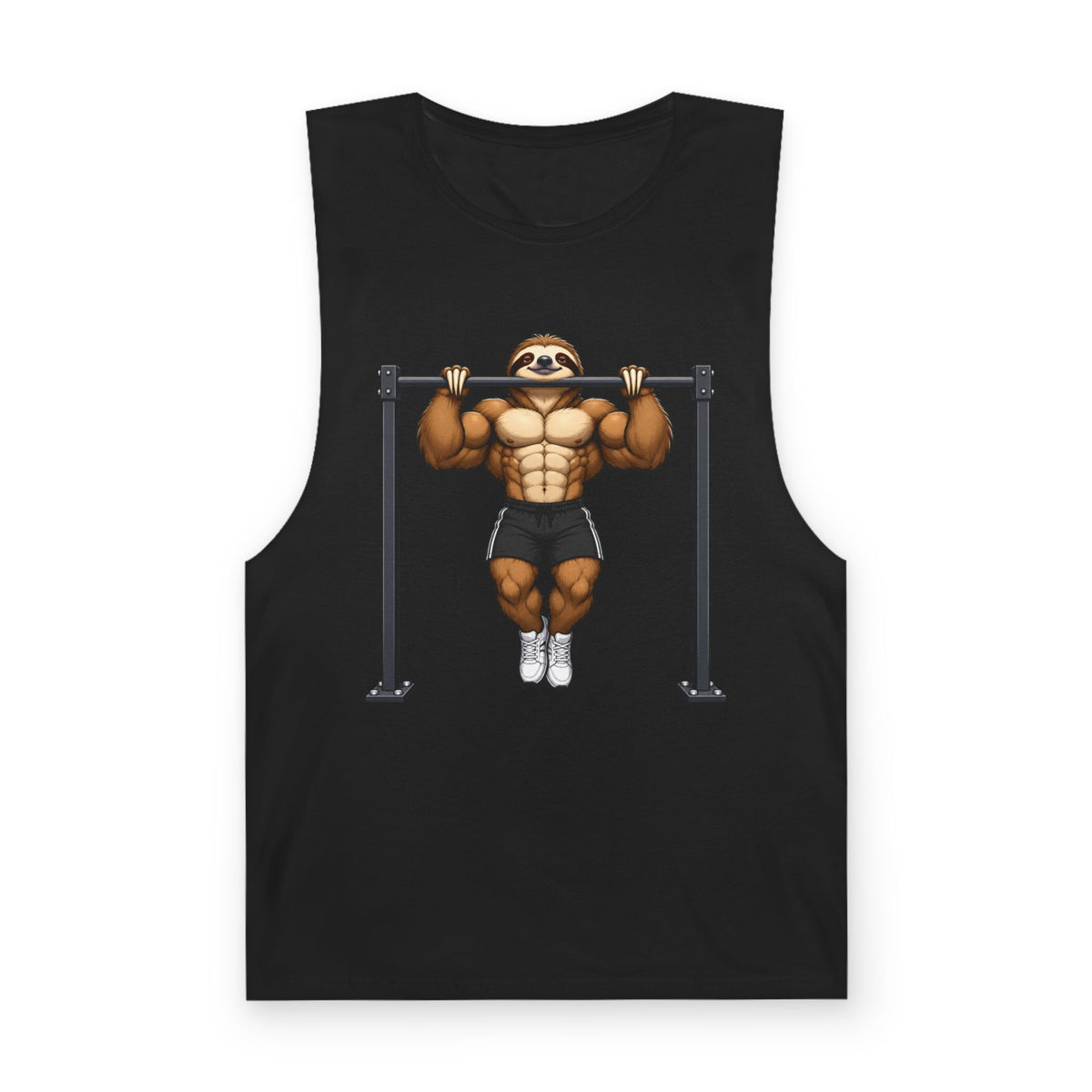 Strong Sloth Pull-Up Tank Top – Funny Back Day Gym Muscle Tank