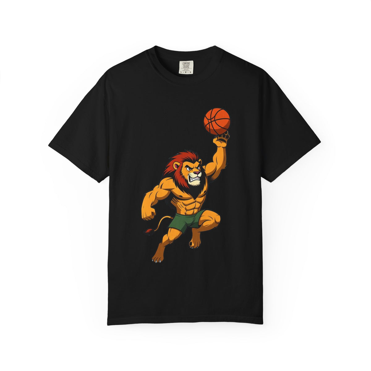 Strong Lion Basketball Dunk T-Shirt – Funny Muscle Lion Hoops Gym Comfort Colors Tee